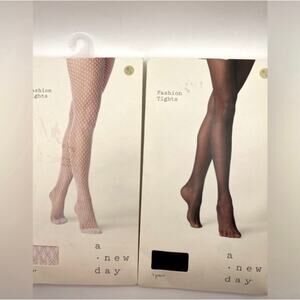 A New Day Tights - Size M/L Black chevron and White Fishnet